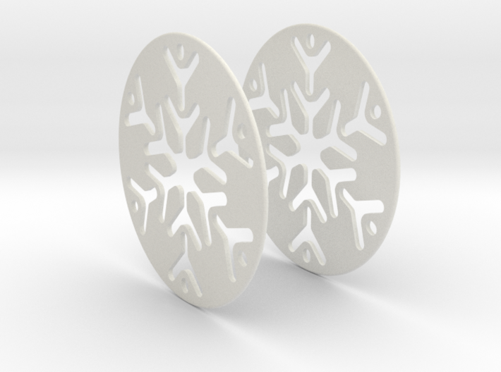 Snowflake 3 Hoop Earrings 50mm 3d printed