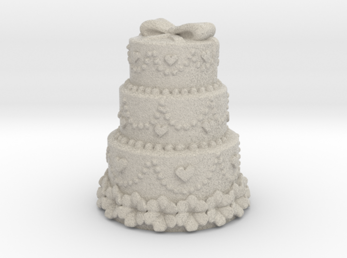 3 stair cake with harts 3d printed