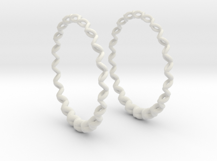 Knitted Hoop Earrings 60mm 3d printed