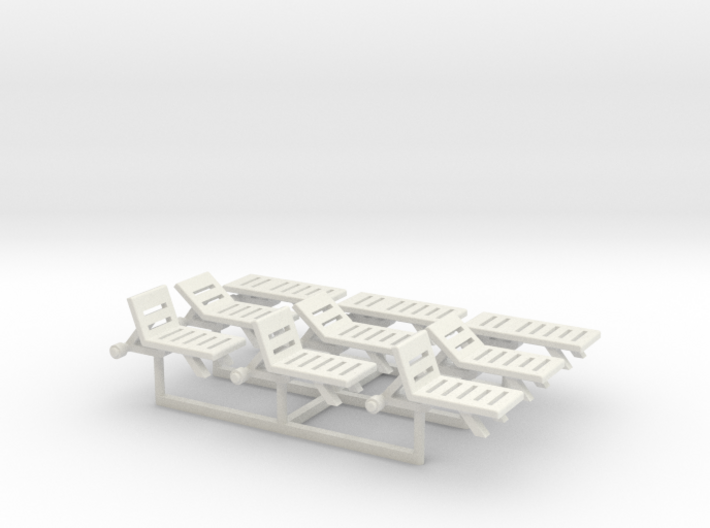 Pool Chairs, N-Scale 1:160 (9 pieces) 3d printed