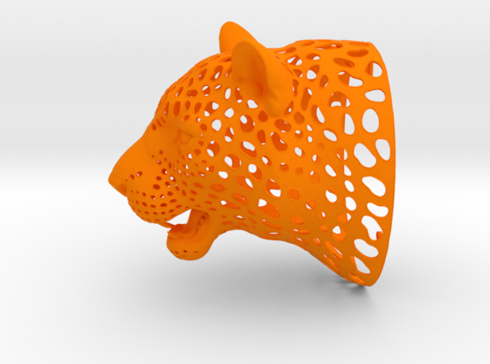 Leopard Head sculpture. WT-1. 15 cm 3d printed 