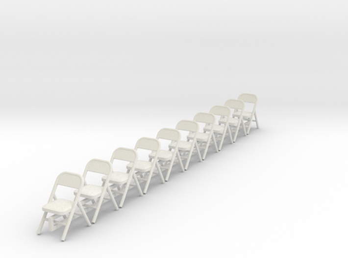 10 1:48 Metal Folding Chairs 3d printed 