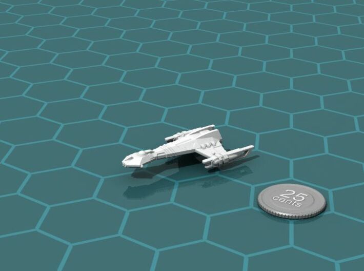 Ngaksu Tempest 3d printed Render of the model, with a virtual quarter for scale.