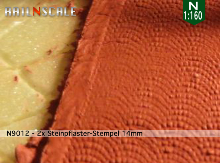 2x Steinpflaster-Stempel 14mm (N 1:160) 3d printed 
