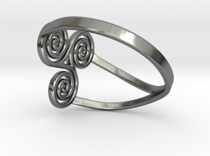 triple spiral ring 3d printed