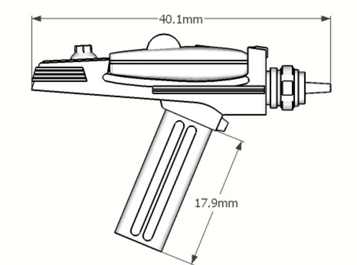 1:6 scale type 2 phased laser pistol 3d printed