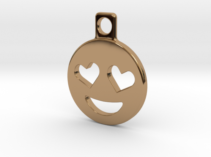 Heart Eyes Emoji Keychain 3d printed