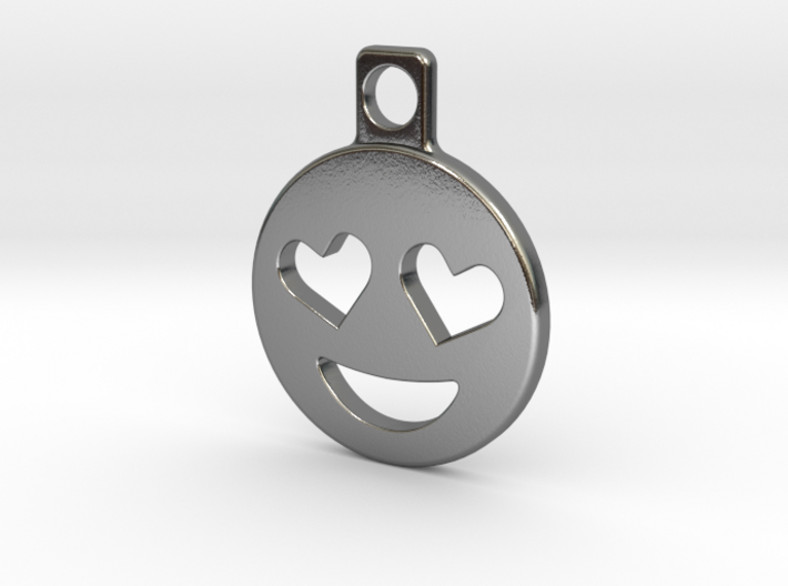 Heart Eyes Emoji Keychain 3d printed