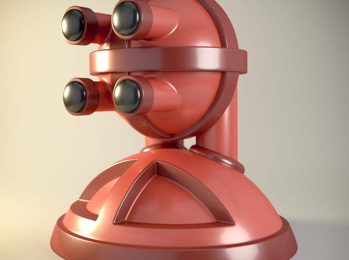 'Robust' robot bust design, model M7-002 3d printed 3D render with a metallic finish