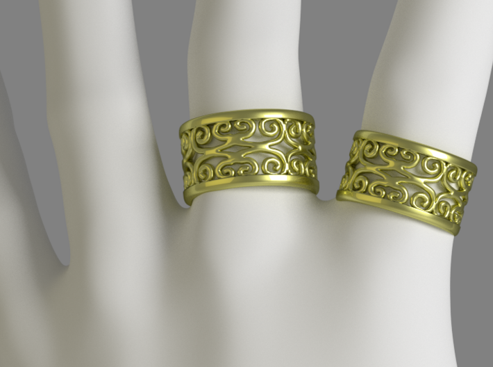 Noble Vines Ring - EU Size 58 3d printed 