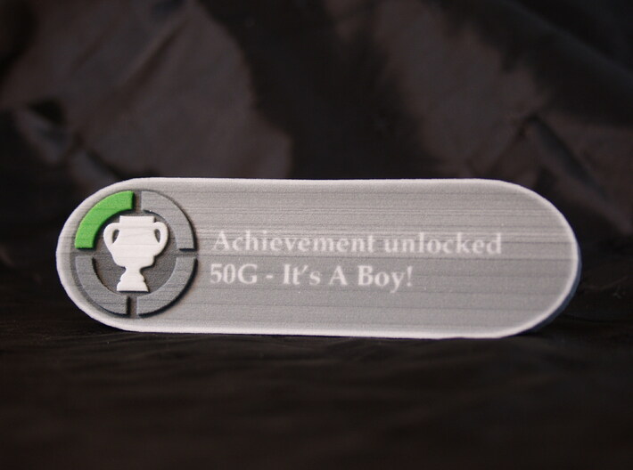 Achievement it's a boy 3d printed