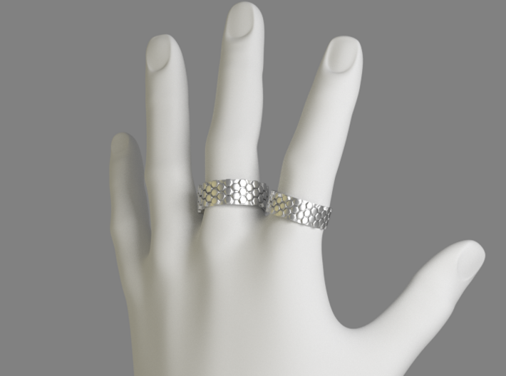 Hexagonal Ring - EU Size 58 3d printed