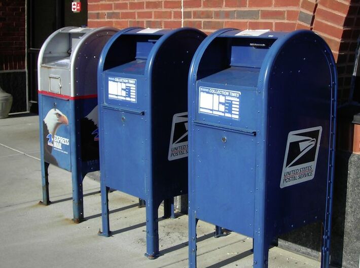 3 USA mailboxes (1:160) 3d printed 