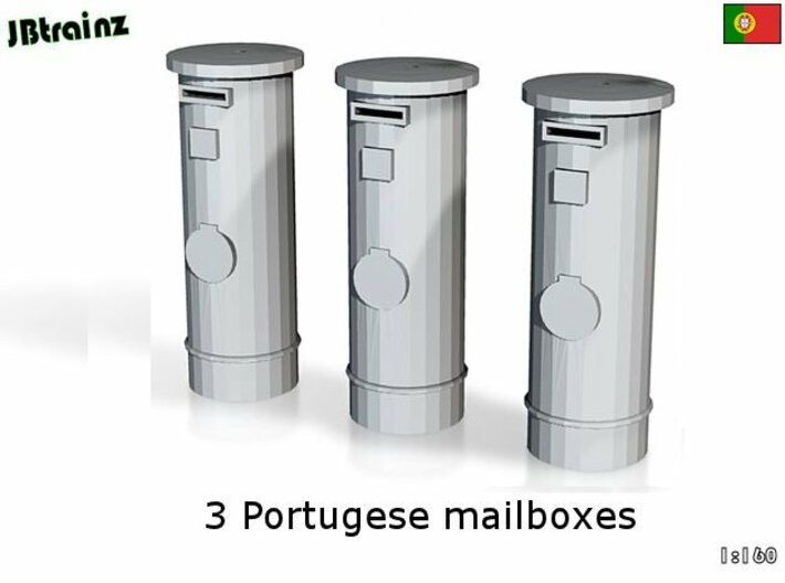 3 Portuguese mailboxes (1:160) 3d printed