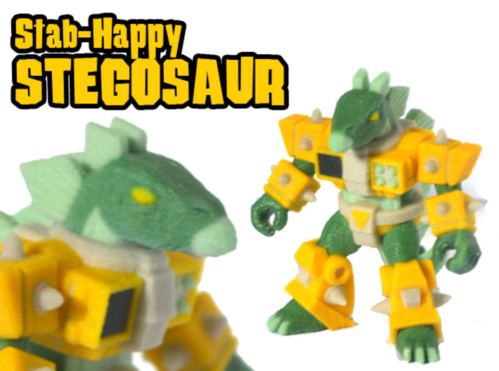 Stab-Happy Stegosaur (Color Sandstone) 3d printed