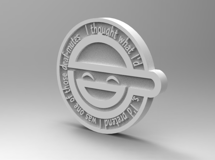 laughing man pin 3d printed