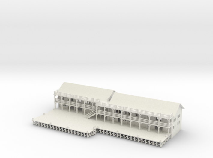 Ship Dock With Buildings 3d printed Ship Dock With Buildings Z scale