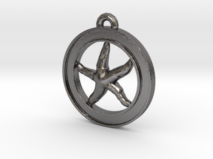 Starfish Circle-pendant 3d printed