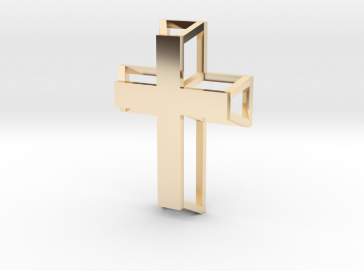 3D Framed Cross Pendant 3d printed