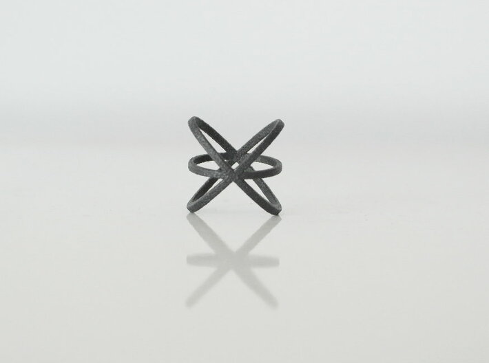 atom ring - size 6 - steel 3d printed