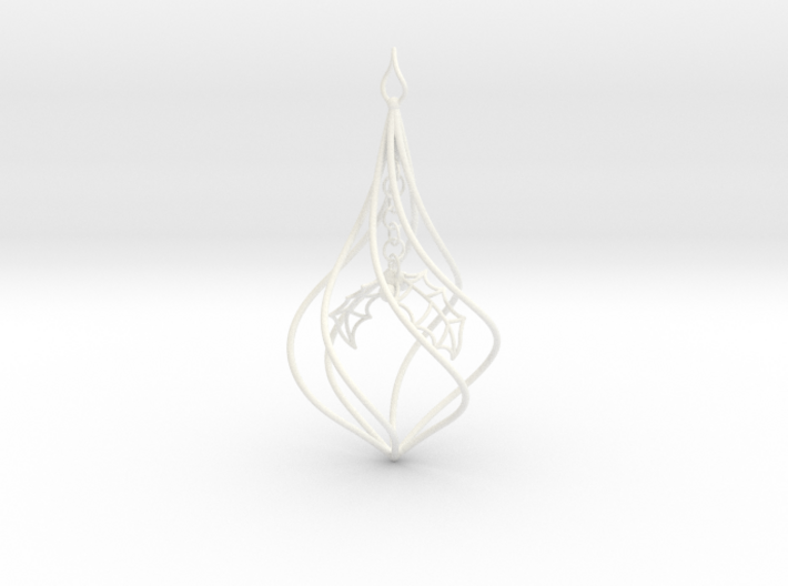 Christmas Tree Ornament (Bauble) - Holly 3d printed Christmas Tree Ornament