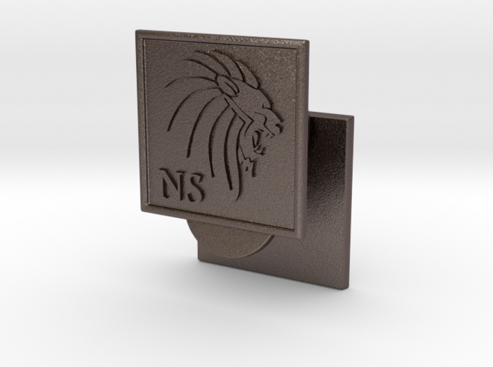 Personalized Cufflinks - Lion Head and Initials 3d printed 