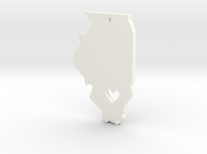 I heart Illinois Pendant 3d printed