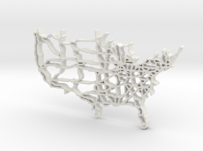 United States Highway Map Pendant  3d printed 