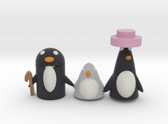 A Penguin Family 3d printed