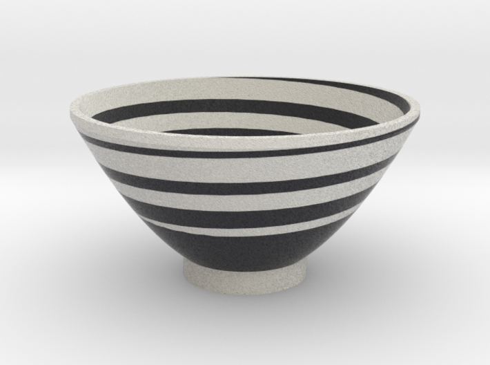 DRAW bowl - spiral black white 3d printed