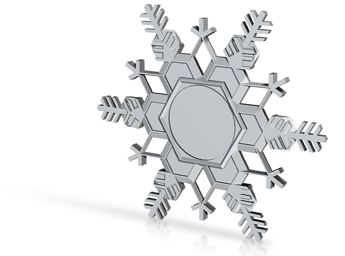 Snow Flake Ornament Base, 3in. 3d printed