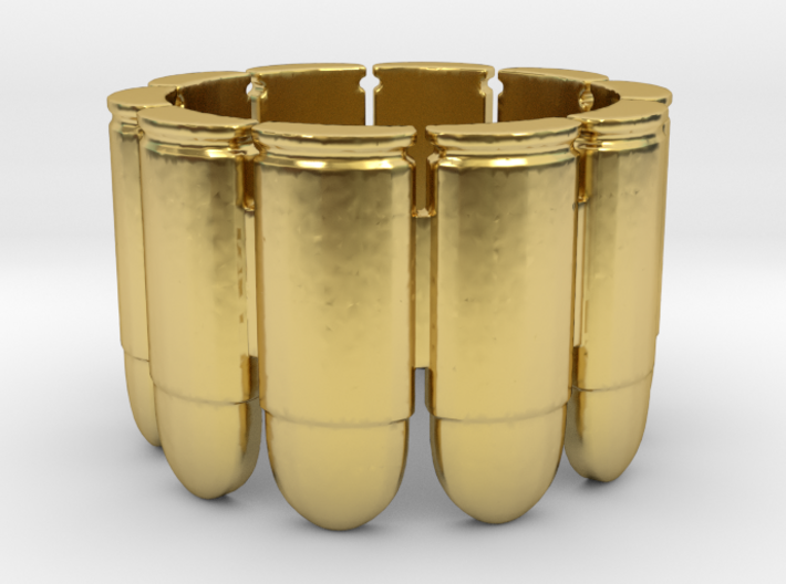 Pistol Bullets, 10, Thick, Ring Size 8 3d printed