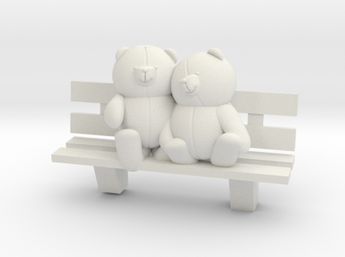 Bears on bench 3d printed