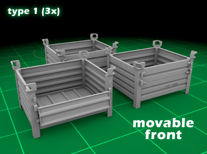 Stackable Container Type1 (3x) 3d printed Container type 1 - 3-pack
