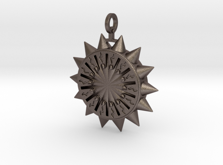 Steampunk Spiked Sun Pendant 3d printed 