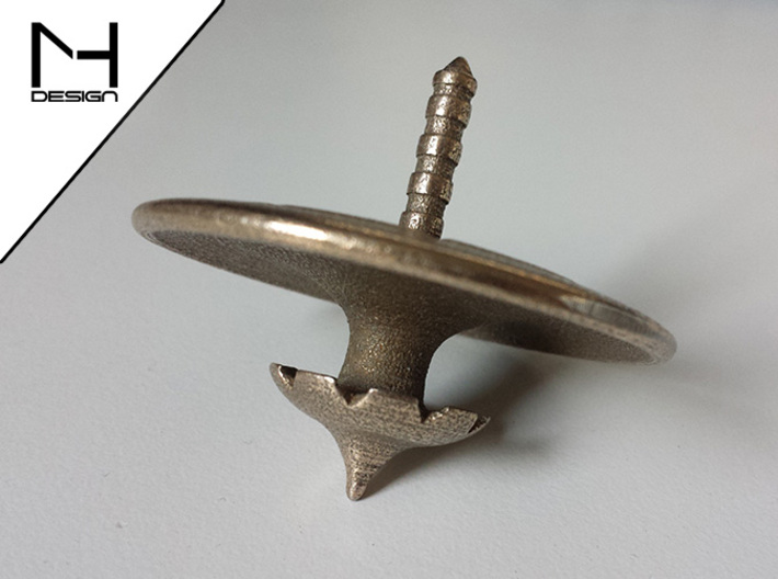 Spinning Bottle Opener 3d printed Stainless Steel (this is v1, see renders for v2)