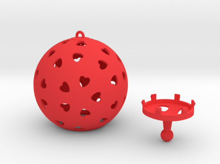 DRAW ornament - hearts large 2 piece 3d printed 
