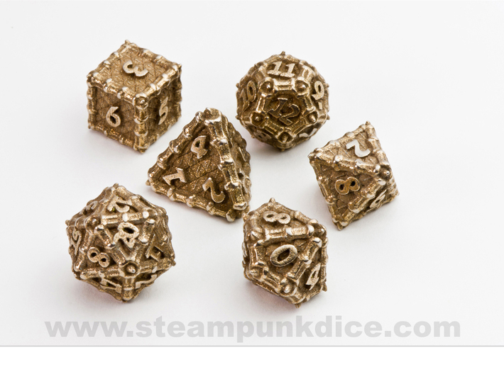 Dragon Dice Set noD00 3d printed Stainless Steel