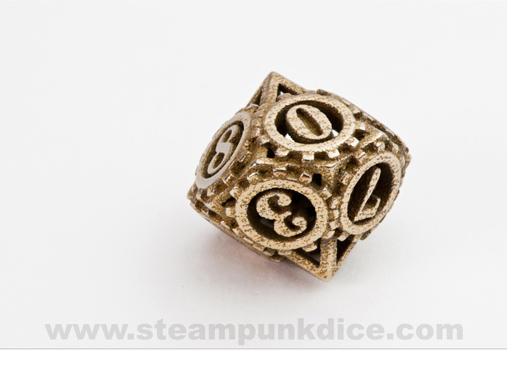 Steampunk Gear d10 3d printed Stainless Steel