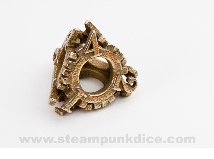 Steampunk Gear d4 3d printed Stainless Steel