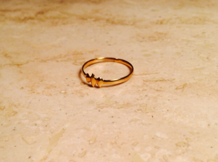Elleve Ring US Size 8 UK Size Q 3d printed Gold Plated Brass
