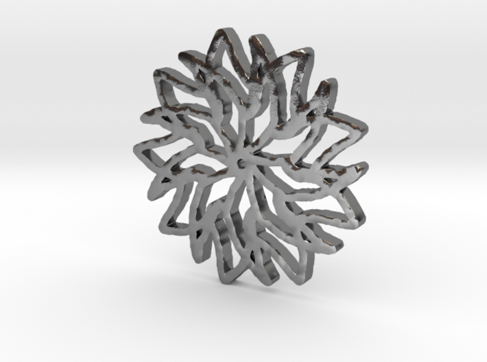 Floral Snowflake Pendant 3d printed
