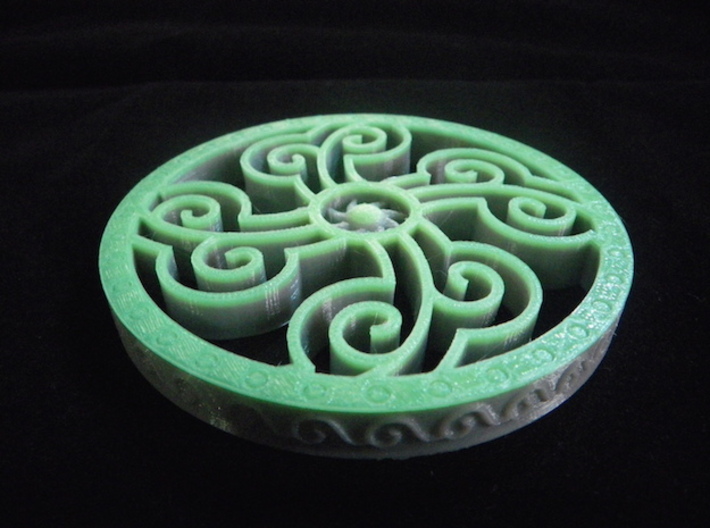 Four Elements Coaster 3d printed Printed at home using standard grey with a top layer of thermochromic plastic
