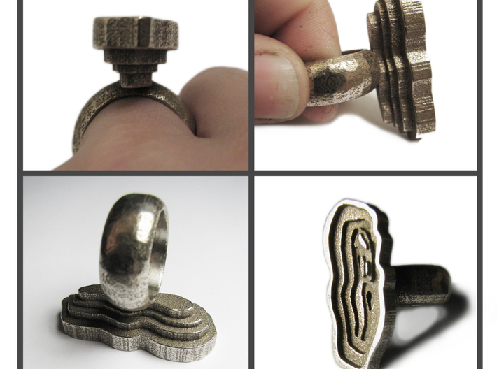 Topographic Ring 3d printed