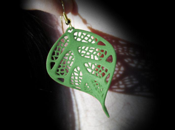 Leaf earrings 3d printed 