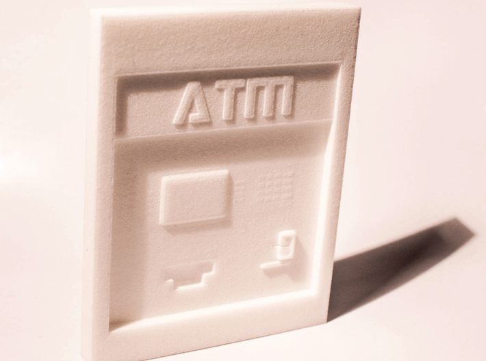 Contemporary ATM for 7&quot; Figures 3d printed Here shown in white strong and flexible plastic