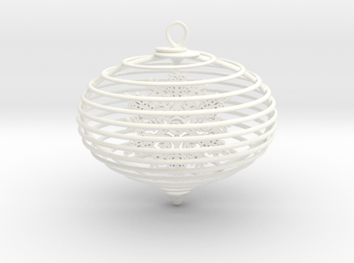 Spiral christmas ball with snowflake 3d printed 
