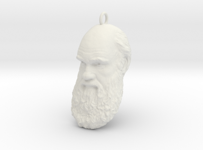 Charles Darwin 1&quot; Head, Pendant, Ear Ring, Charm, 3d printed