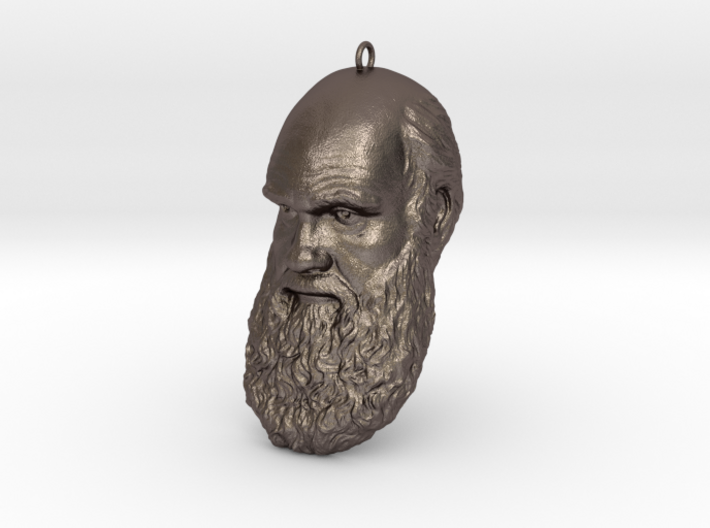 Charles Darwin 6&quot; Head with Hanger, Ornament 3d printed