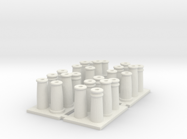 T019 SS Chimney Pots - 4mm Scale 3d printed